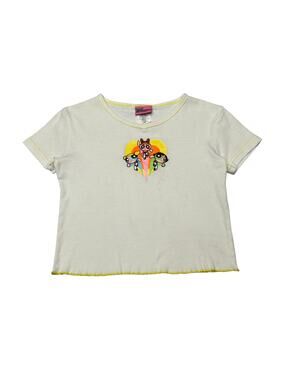 Vintage 1999 Powerpuff Girls Crop Baby Tee Shirt Women's Medium Y2K